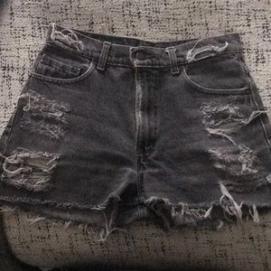 Levi’s black high wasted jean shorts